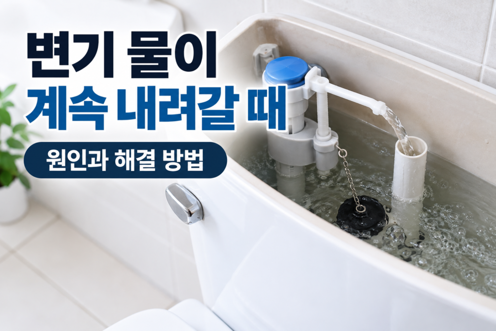 변기 물이 계속 내려갈 때 물탱크 원인과 해결 방법