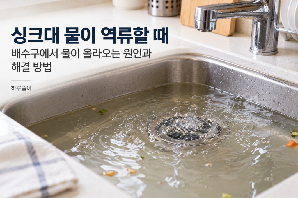 싱크대 물이 역류할 때 배수구에서 물이 올라오는 원인